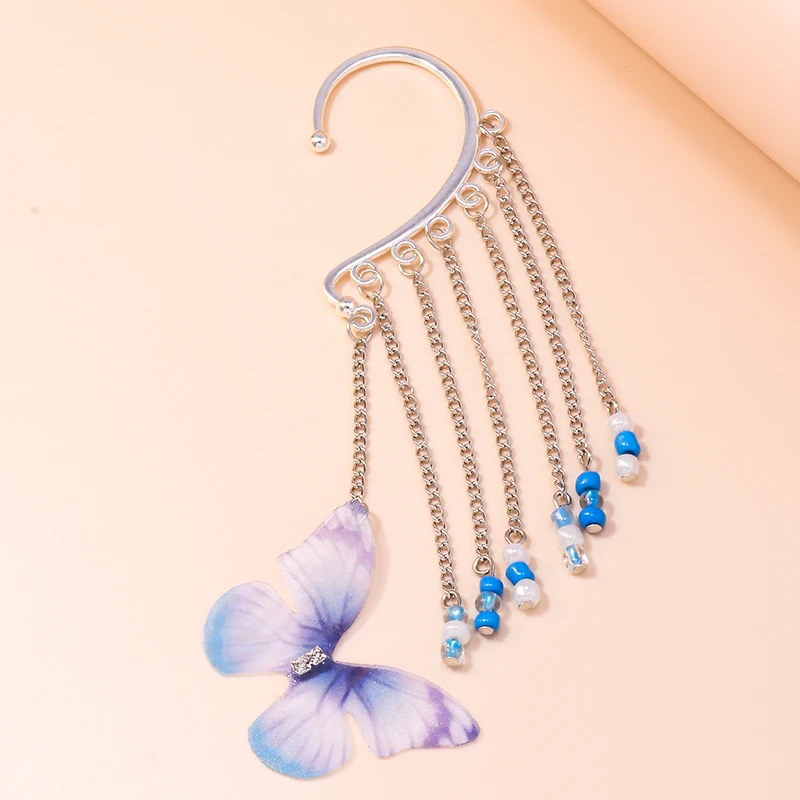 Aihua 1pc Bohemian No Picering Pearls Stone Ear Cuff Wrap Stud Clip Earrings For Women Girl Trendy Earrings Jewelry Bijoux