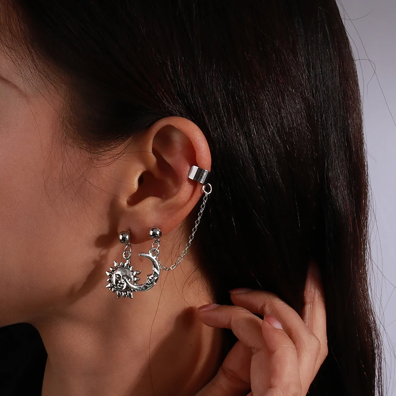 Aihua 1pc Bohemian No Picering Pearls Stone Ear Cuff Wrap Stud Clip Earrings For Women Girl Trendy Earrings Jewelry Bijoux