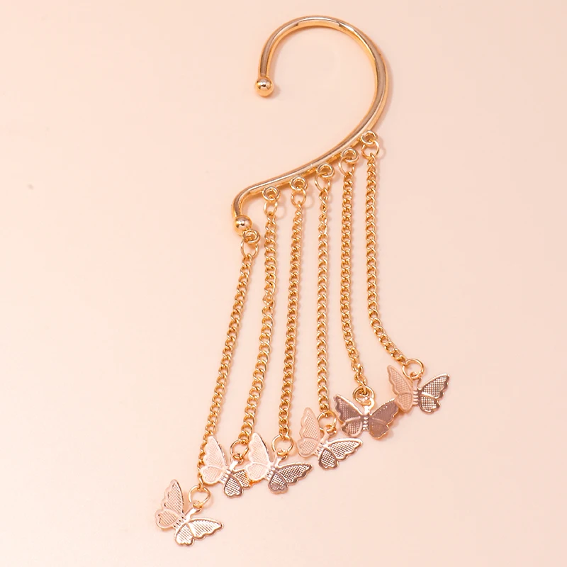 Aihua 1pc Bohemian No Picering Pearls Stone Ear Cuff Wrap Stud Clip Earrings For Women Girl Trendy Earrings Jewelry Bijoux