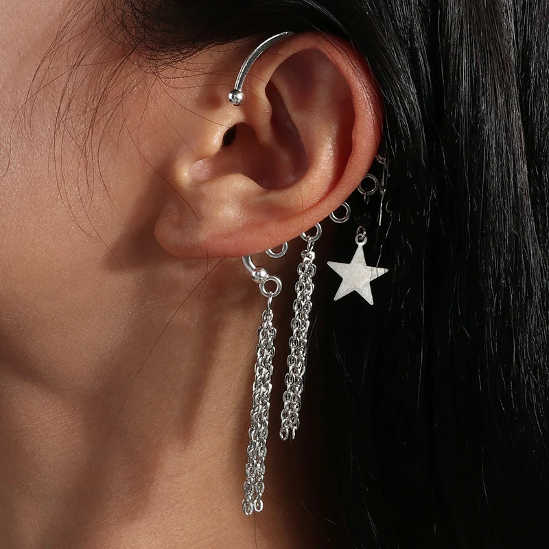Aihua 1pc Bohemian No Picering Pearls Stone Ear Cuff Wrap Stud Clip Earrings For Women Girl Trendy Earrings Jewelry Bijoux