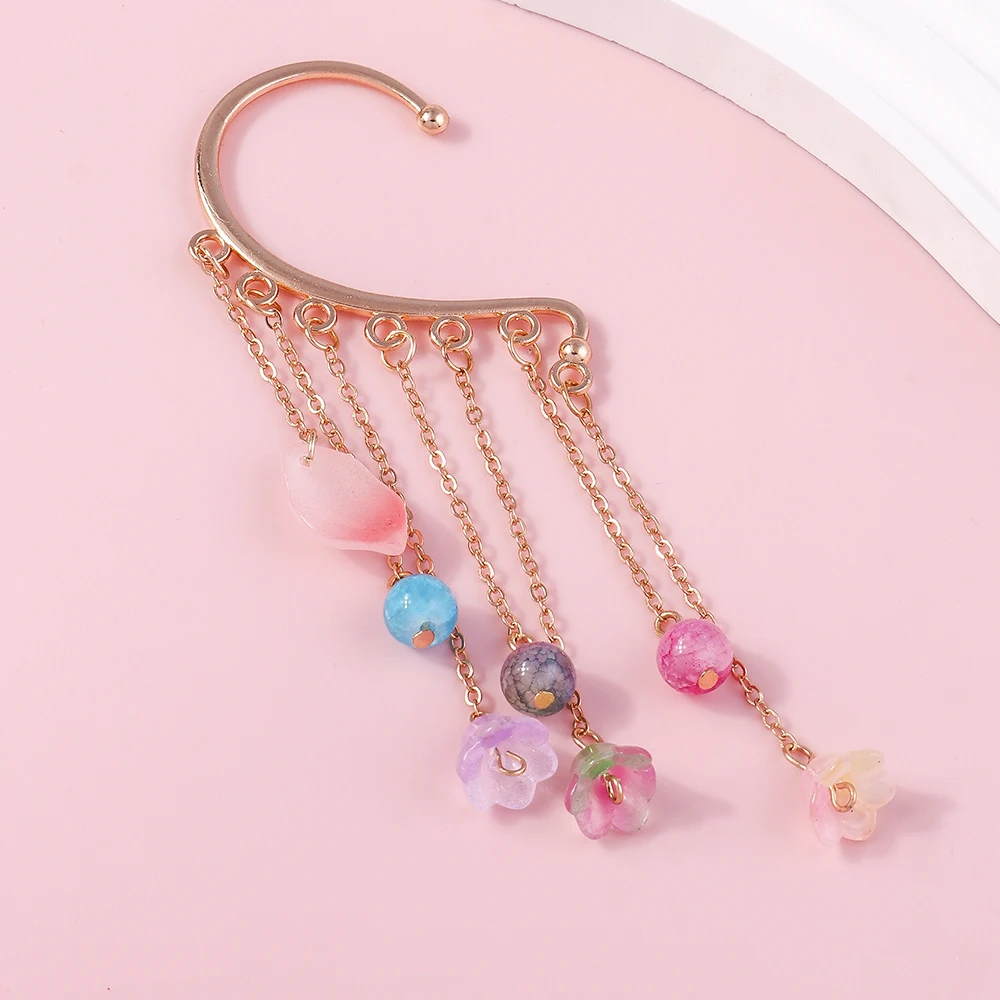 Aihua 1pc Bohemian No Picering Pearls Stone Ear Cuff Wrap Stud Clip Earrings For Women Girl Trendy Earrings Jewelry Bijoux