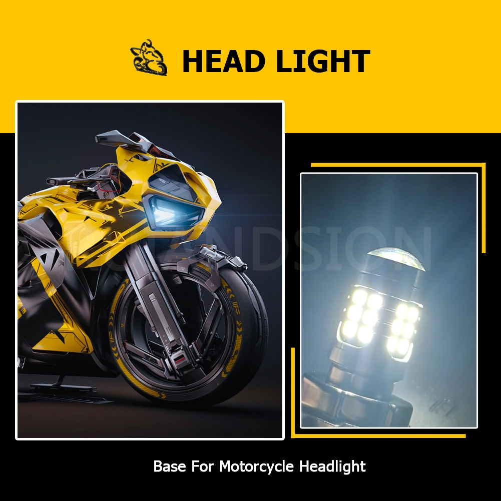 Ruiandsion 1x P26S LED 6V 12V Motorcycle Headlight H6M P36D LED Bulb 6000K High Bright White Light for Scooter ATV UTV Lamp