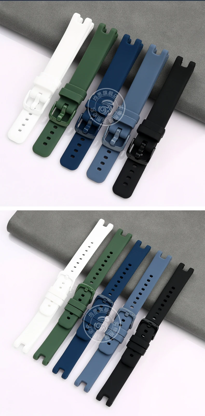 Genuine Leather Watchband 14mm For Garmin Lily Smart Watch Band Strap Silicone and Stainless Steel Belt Sport Bracelet Red White