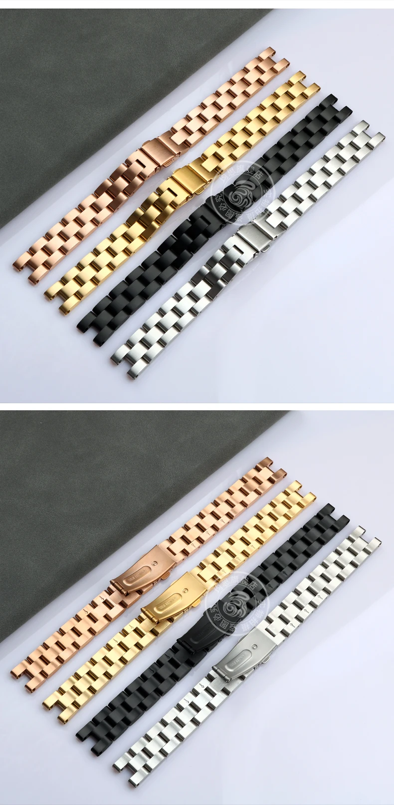Genuine Leather Watchband 14mm For Garmin Lily Smart Watch Band Strap Silicone and Stainless Steel Belt Sport Bracelet Red White