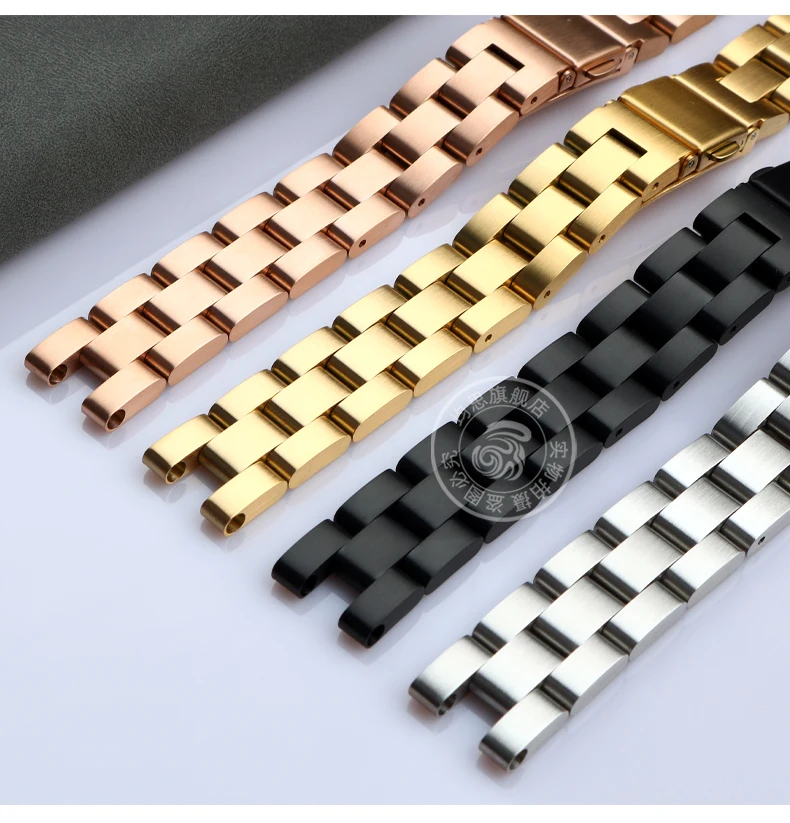 Genuine Leather Watchband 14mm For Garmin Lily Smart Watch Band Strap Silicone and Stainless Steel Belt Sport Bracelet Red White