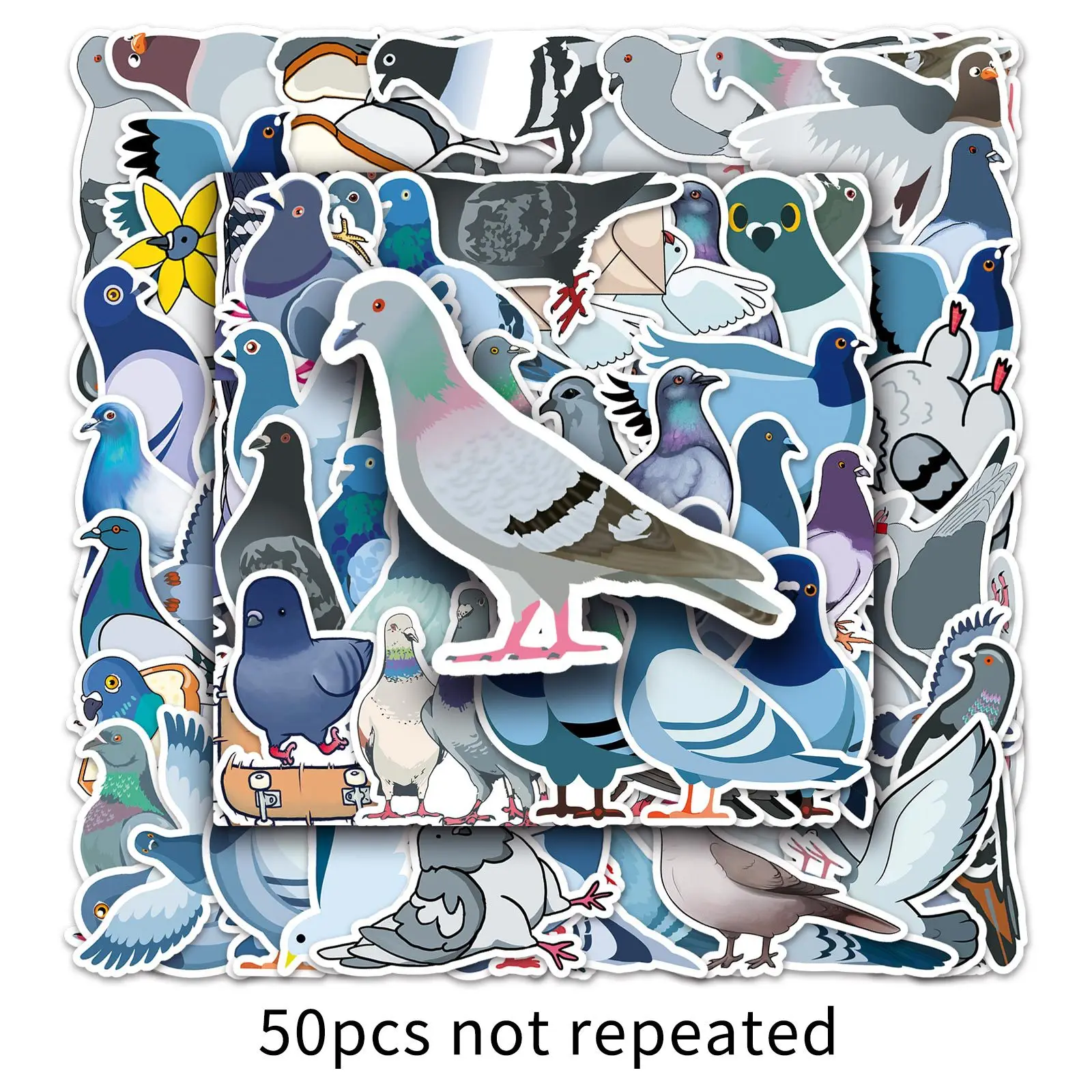 10/30/50pcs Cute Dove Graffiti Stickers Bird Cool Animals DIY Laptop Suitcase Skateboard Guitar Cartoon Sticker Kid Gift Toys