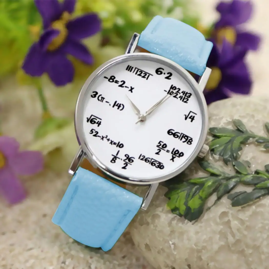 Fashion Design Mathematical Formula Watch Women's Watches Leather Band Quartz Wristwatches Ladies Reloj Mujer relogio mulher