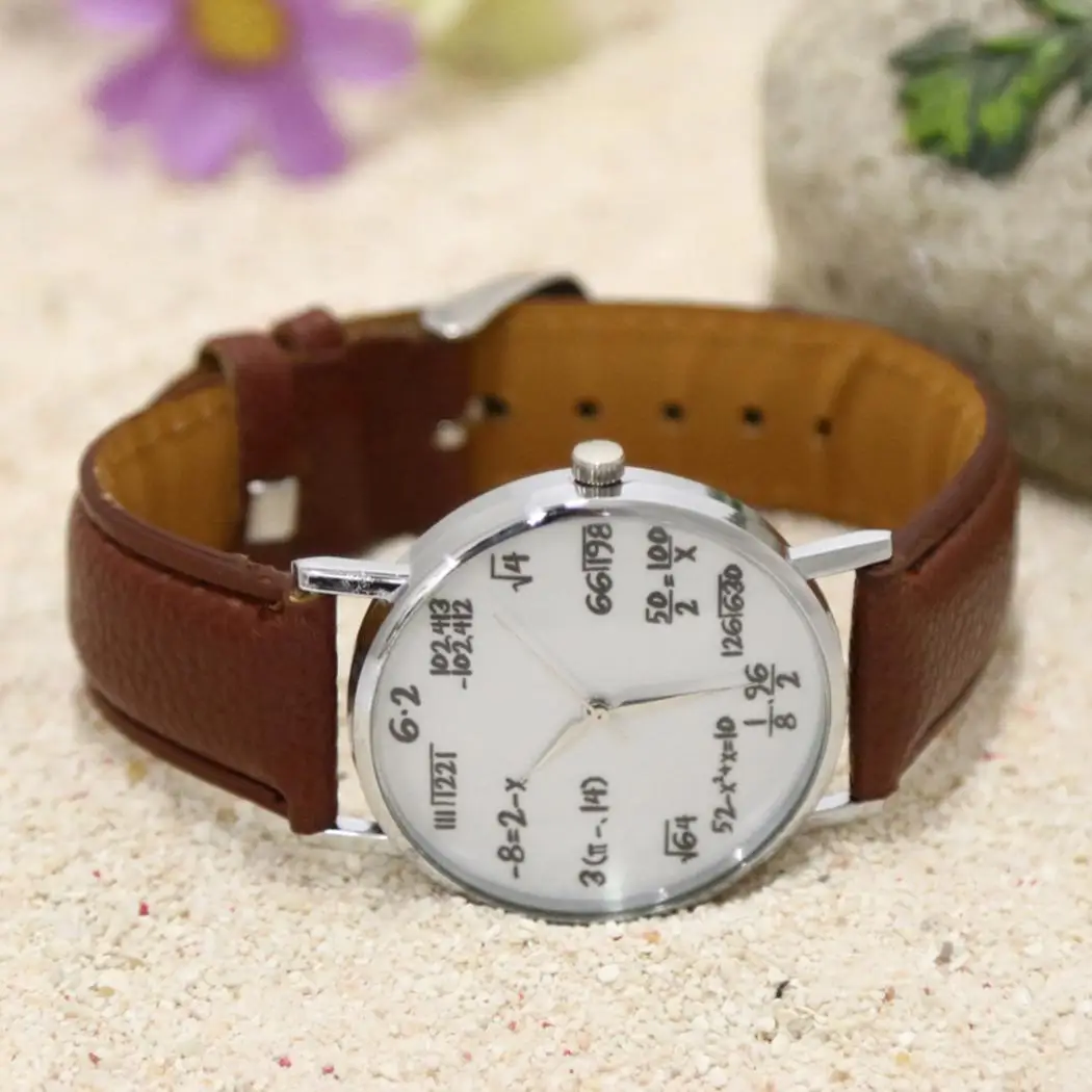 Fashion Design Mathematical Formula Watch Women's Watches Leather Band Quartz Wristwatches Ladies Reloj Mujer relogio mulher