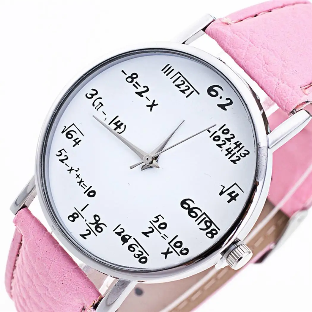 Fashion Design Mathematical Formula Watch Women's Watches Leather Band Quartz Wristwatches Ladies Reloj Mujer relogio mulher