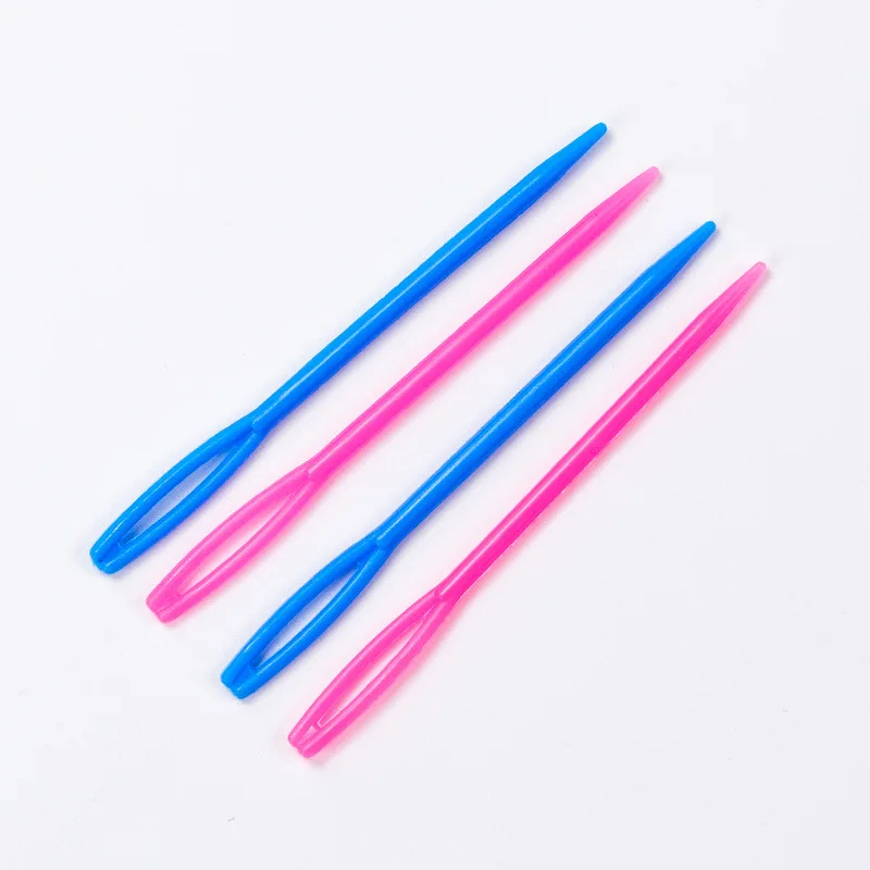 20pcs Mixed Color 5.5/7/9cm Plastic Knitting Needles Crochet Hooks Wool Yarn Needle Children DIY Sweater Weaving Tools Accessory