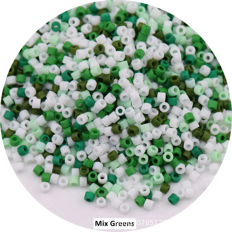 365pcs 2mm Japanese Matte Frosted Color Tubular Glass Beads 10/0 Loose Spacer Seed Beads for Jewelry Making DIY Charms Sewing