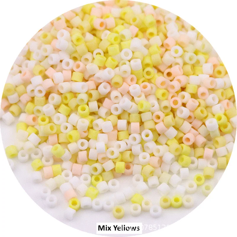 365pcs 2mm Japanese Matte Frosted Color Tubular Glass Beads 10/0 Loose Spacer Seed Beads for Jewelry Making DIY Charms Sewing