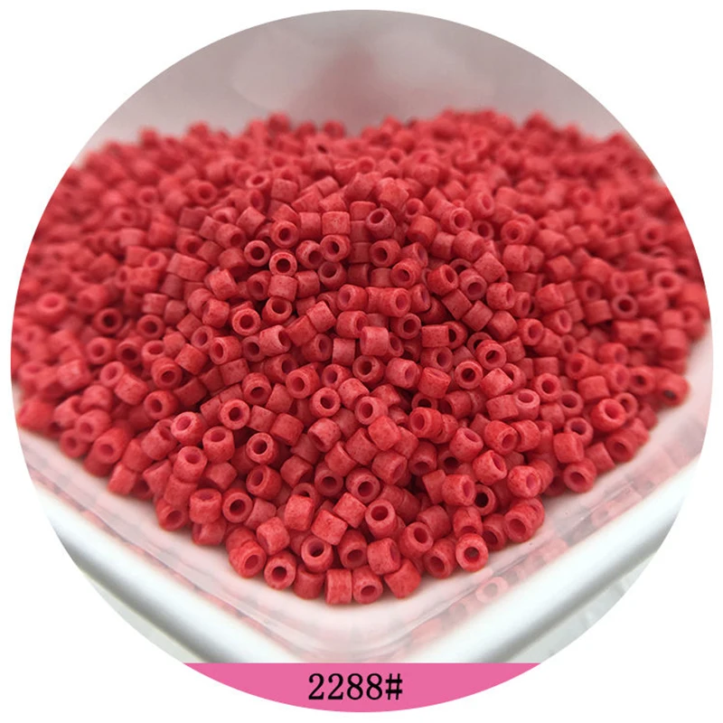 365pcs 2mm Japanese Matte Frosted Color Tubular Glass Beads 10/0 Loose Spacer Seed Beads for Jewelry Making DIY Charms Sewing