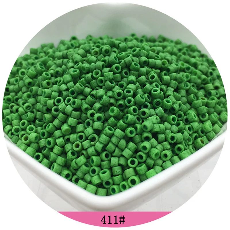 365pcs 2mm Japanese Matte Frosted Color Tubular Glass Beads 10/0 Loose Spacer Seed Beads for Jewelry Making DIY Charms Sewing
