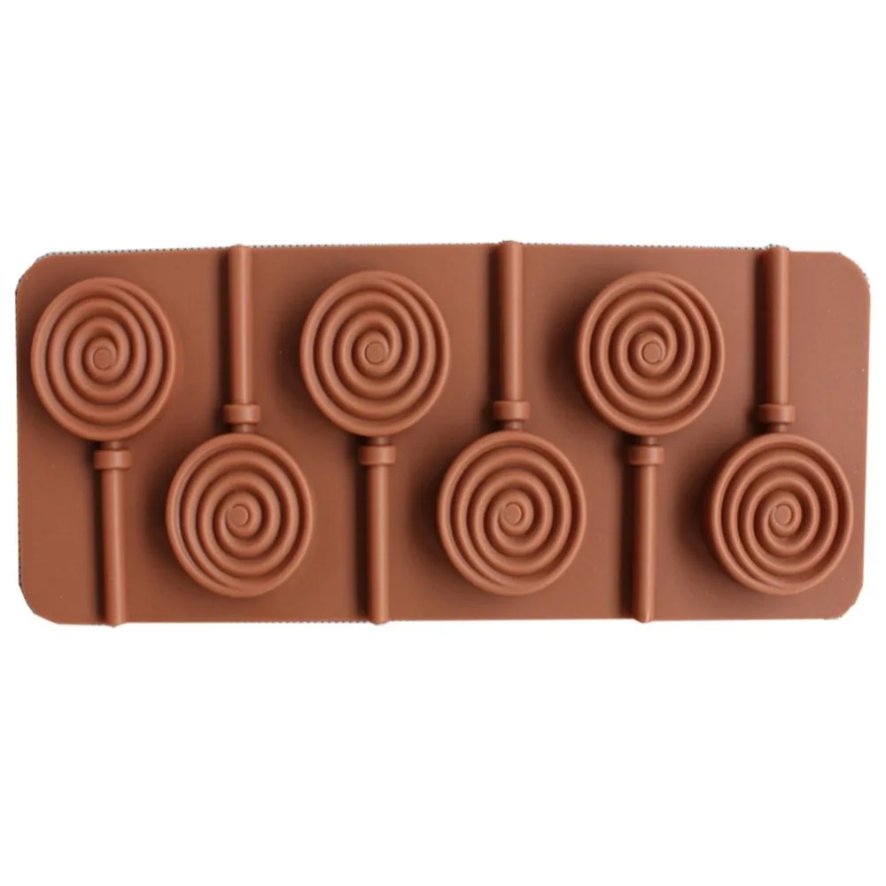 Cute Flower Round Silicone Lollipop Mold Jelly Candy Chocolate Soap Bakeware Mould Reusable Variety Shapes Cake Decorating Tools