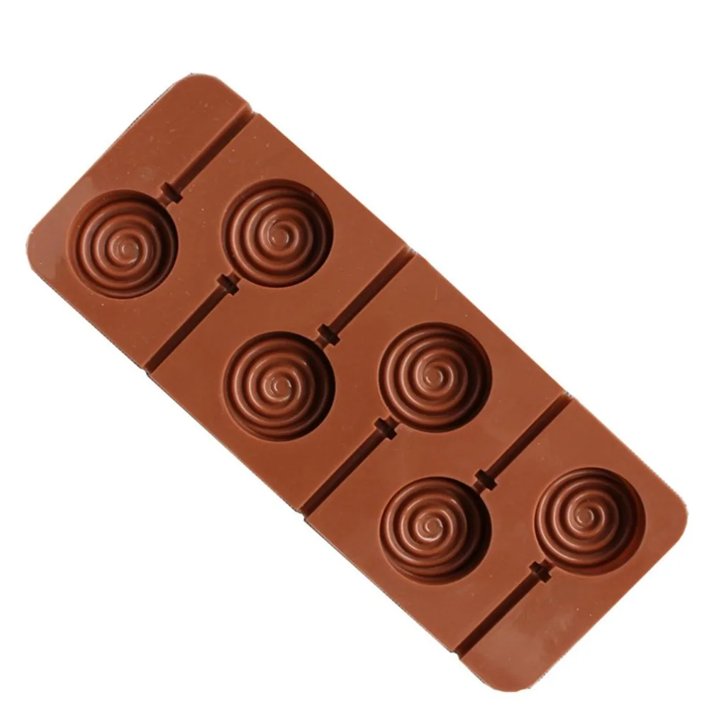 Cute Flower Round Silicone Lollipop Mold Jelly Candy Chocolate Soap Bakeware Mould Reusable Variety Shapes Cake Decorating Tools