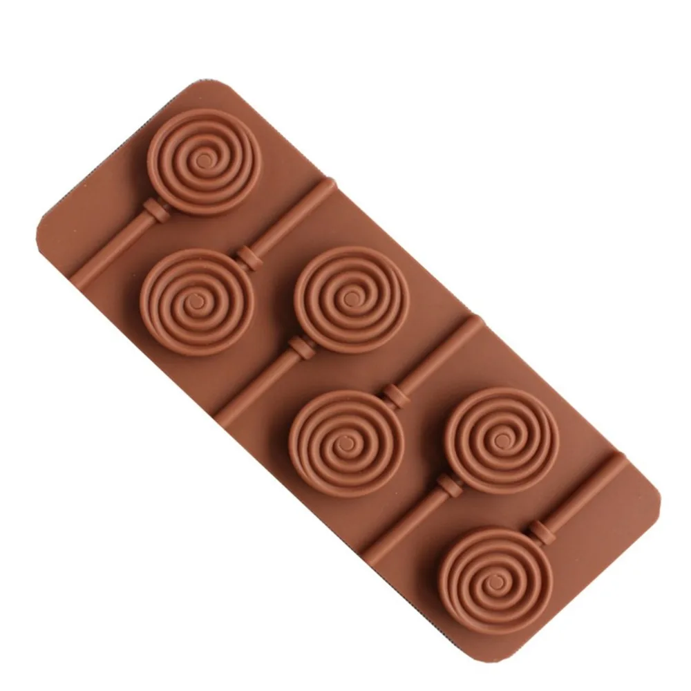 Cute Flower Round Silicone Lollipop Mold Jelly Candy Chocolate Soap Bakeware Mould Reusable Variety Shapes Cake Decorating Tools