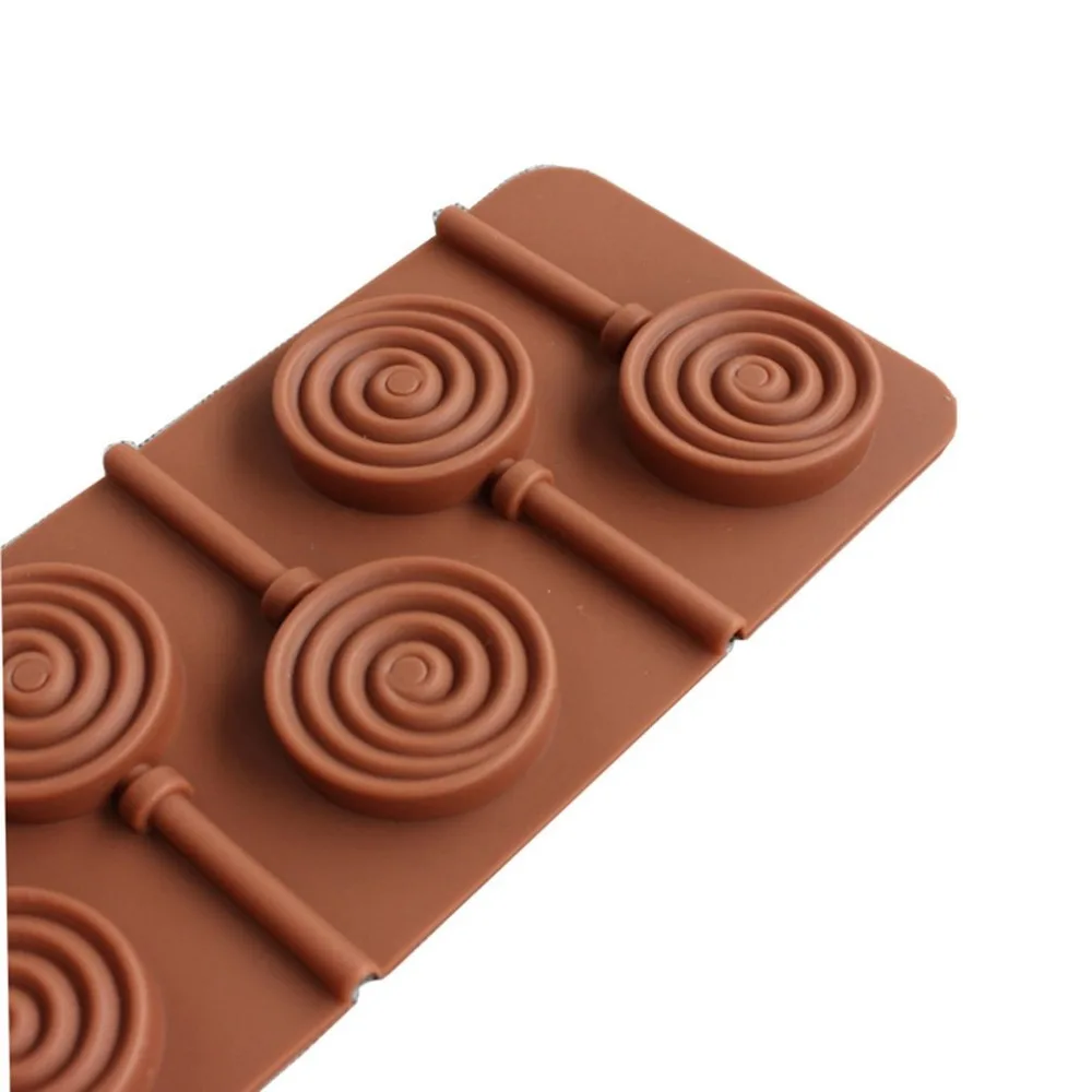 Cute Flower Round Silicone Lollipop Mold Jelly Candy Chocolate Soap Bakeware Mould Reusable Variety Shapes Cake Decorating Tools