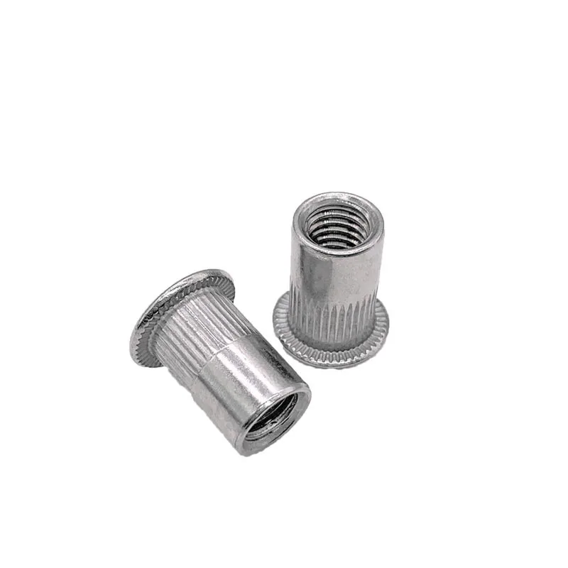 100/50/20Pcs M3 M4 M5 M6 M8 M10 Aluminum Alloy Rivnut Flat Head Threaded Rivet Insert Nutsert Cap Rivet Nut
