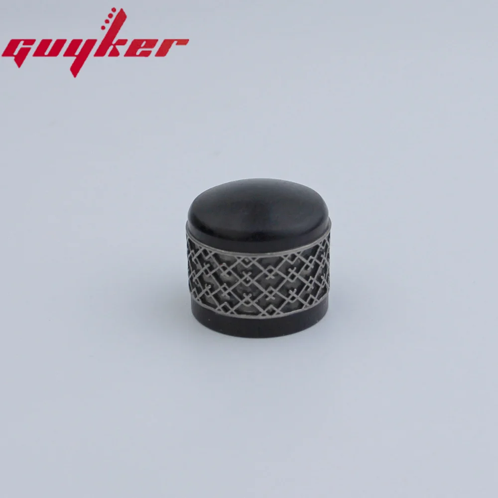 1 Pcs Red Sandalwood/Ebony Potentiometer Knob Antique Silver or Gold Window Decorations Around Potentimeter Knob Guitar Bass