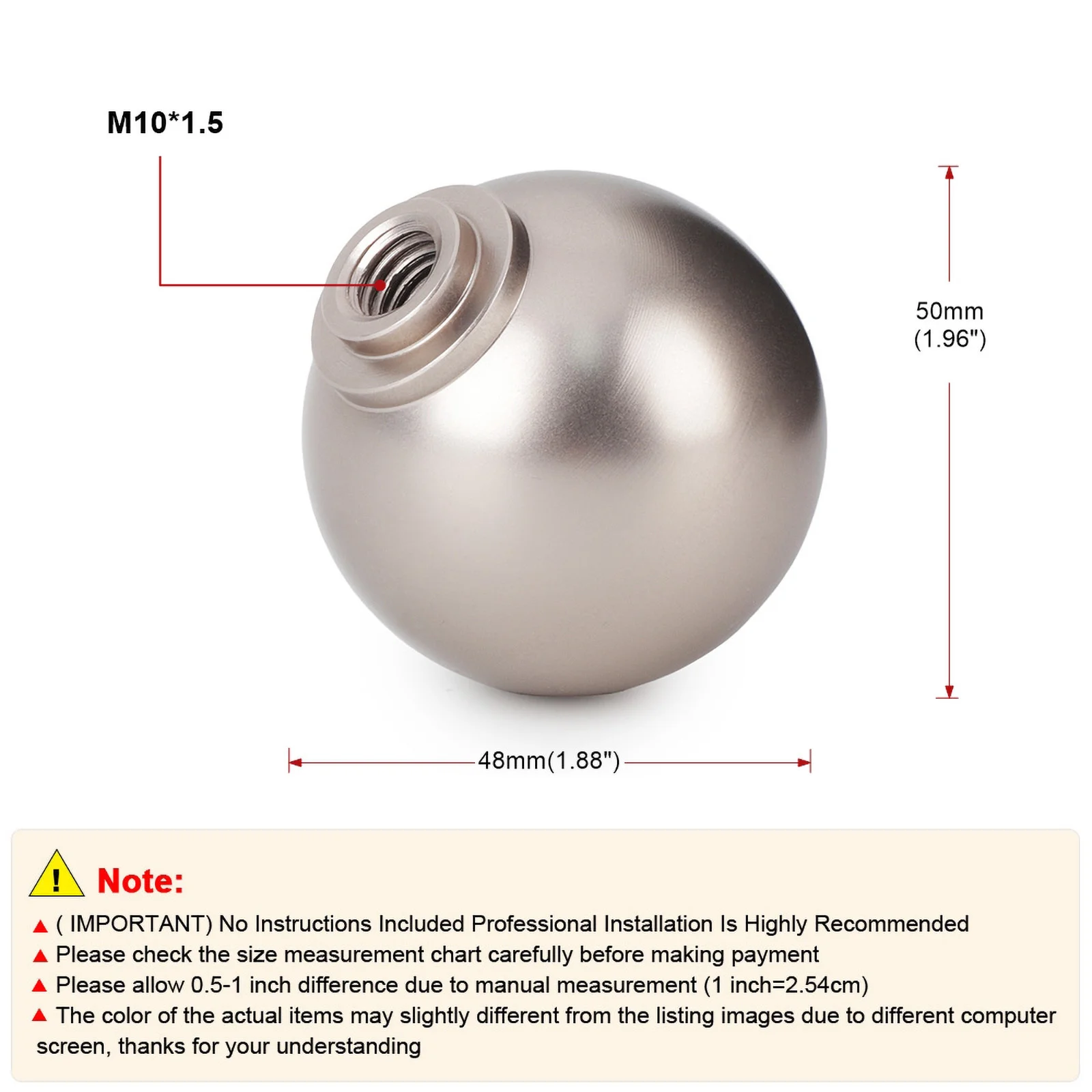Universal Real Carbon Fiber Car Gear Shift Knob Head Shifter Aluminum Round Ball Shape M8x1.25 M10x1.25 /x1.5 Shift Lever Knob