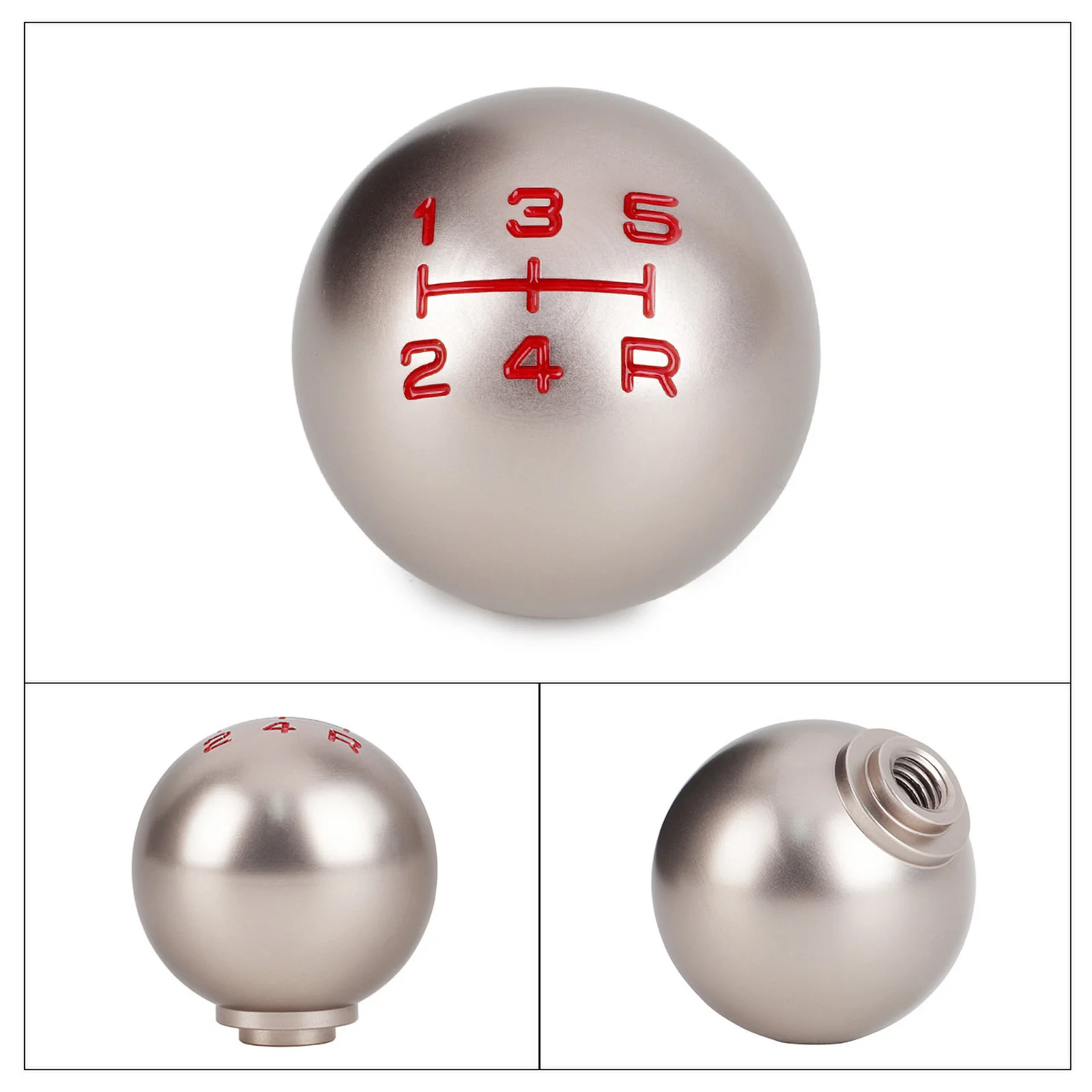 Universal Real Carbon Fiber Car Gear Shift Knob Head Shifter Aluminum Round Ball Shape M8x1.25 M10x1.25 /x1.5 Shift Lever Knob