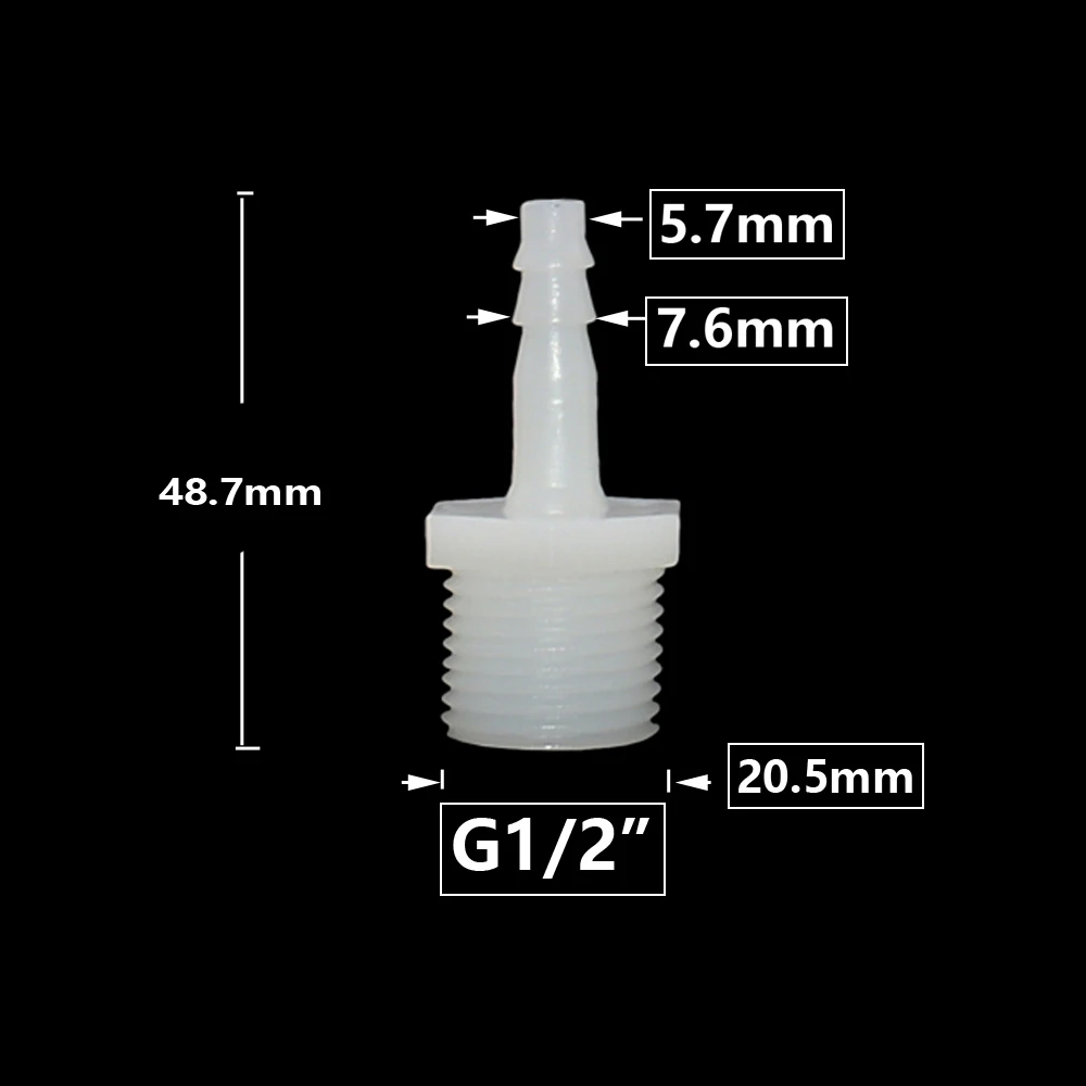 1/2 Inch Thread To Barb 4/6/8/10/12/14/16/18/20mm Plastic Hose Connector Fittings Drip Irrigation System Pipe Coupler