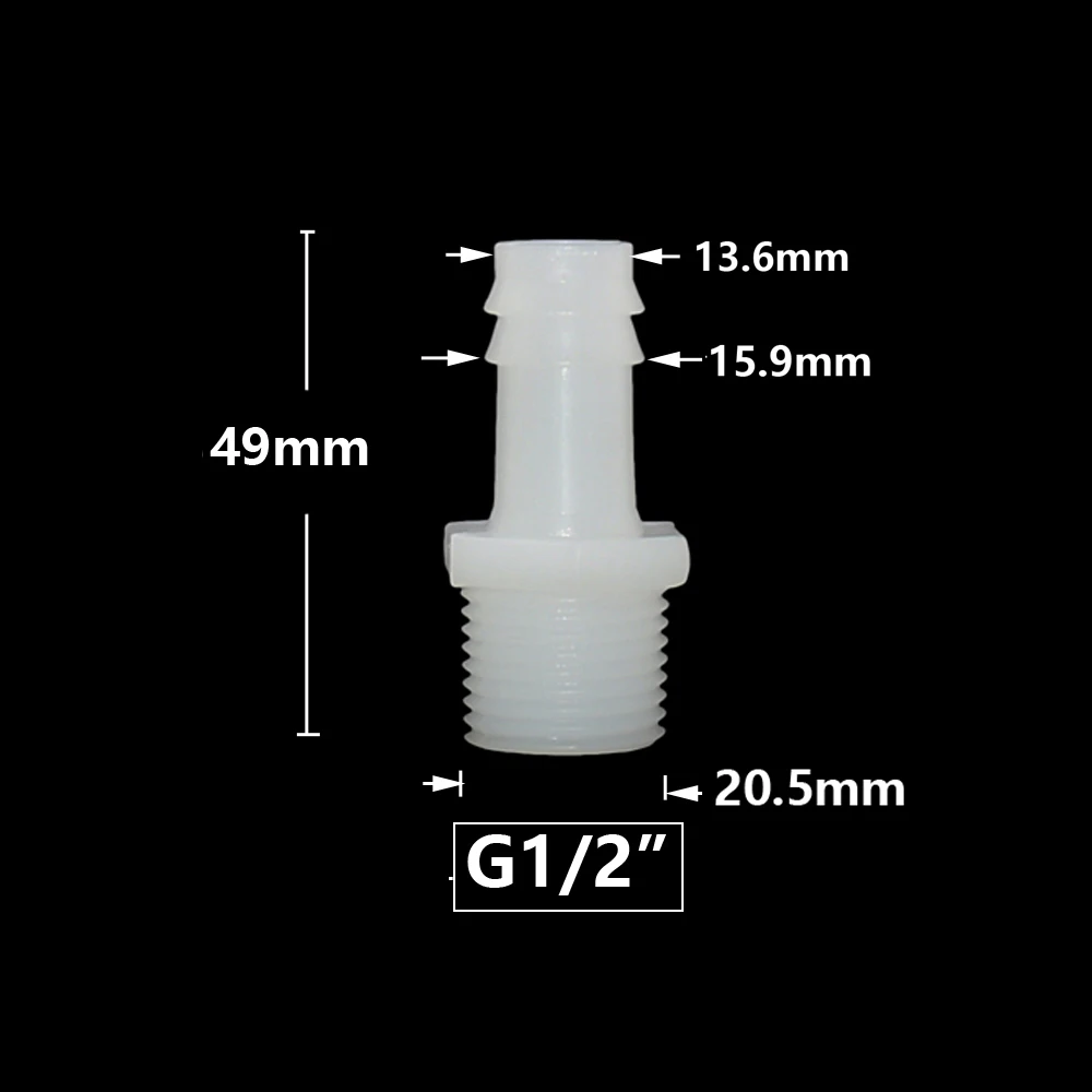 1/2 Inch Thread To Barb 4/6/8/10/12/14/16/18/20mm Plastic Hose Connector Fittings Drip Irrigation System Pipe Coupler