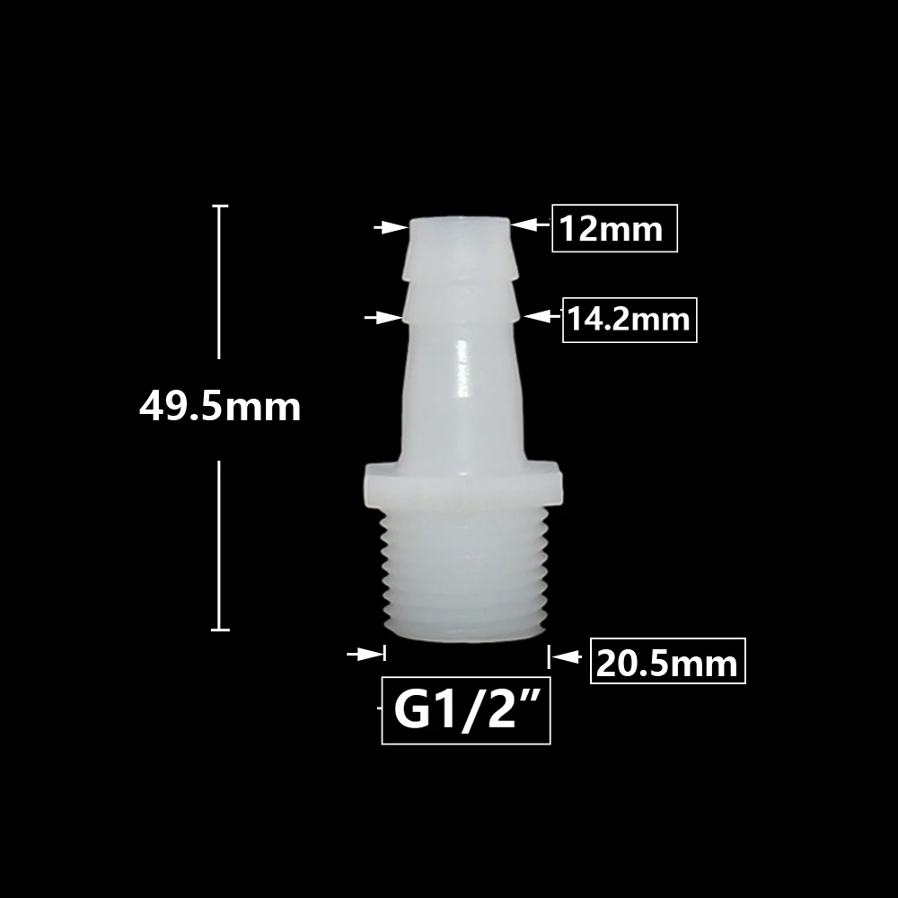1/2 Inch Thread To Barb 4/6/8/10/12/14/16/18/20mm Plastic Hose Connector Fittings Drip Irrigation System Pipe Coupler