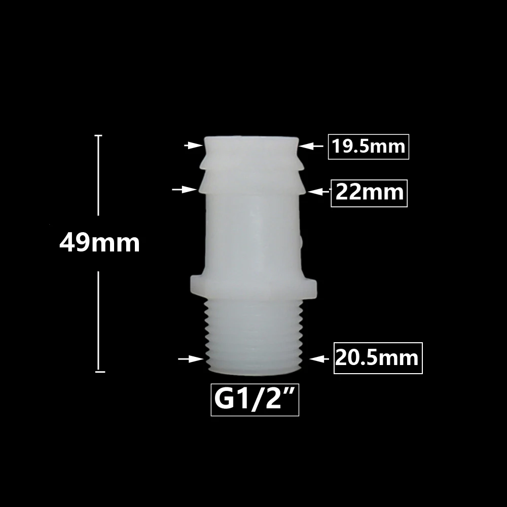 1/2 Inch Thread To Barb 4/6/8/10/12/14/16/18/20mm Plastic Hose Connector Fittings Drip Irrigation System Pipe Coupler