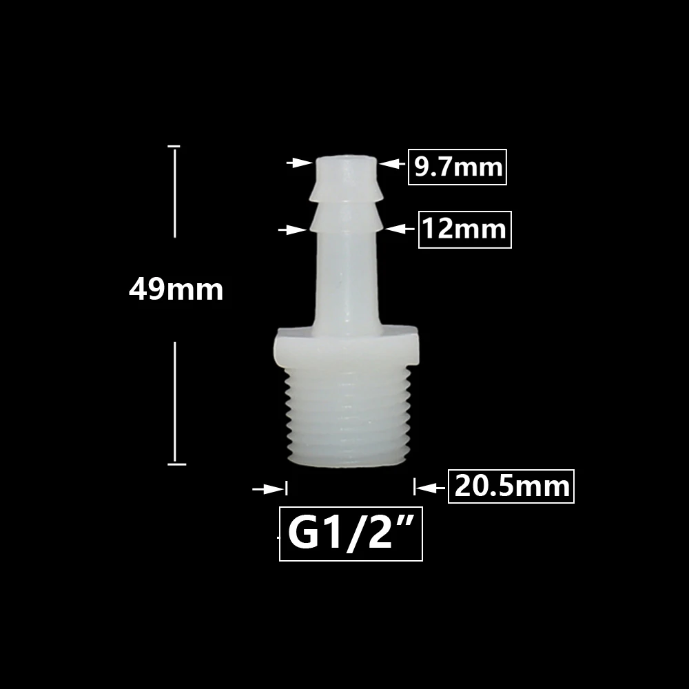 1/2 Inch Thread To Barb 4/6/8/10/12/14/16/18/20mm Plastic Hose Connector Fittings Drip Irrigation System Pipe Coupler