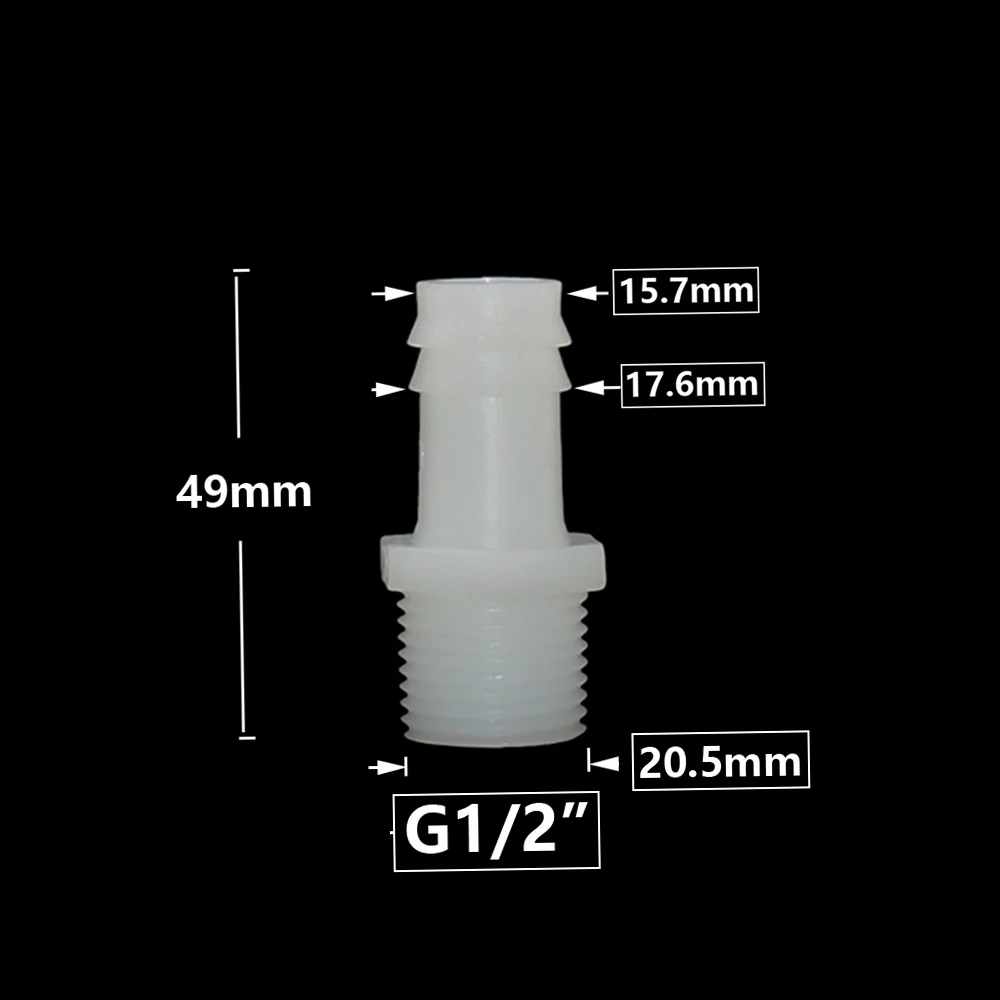 1/2 Inch Thread To Barb 4/6/8/10/12/14/16/18/20mm Plastic Hose Connector Fittings Drip Irrigation System Pipe Coupler