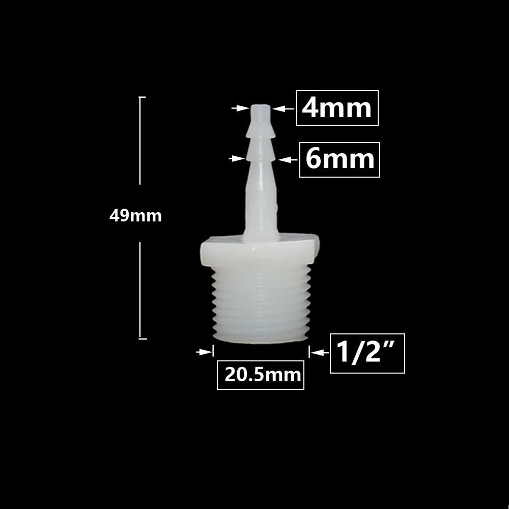1/2 Inch Thread To Barb 4/6/8/10/12/14/16/18/20mm Plastic Hose Connector Fittings Drip Irrigation System Pipe Coupler