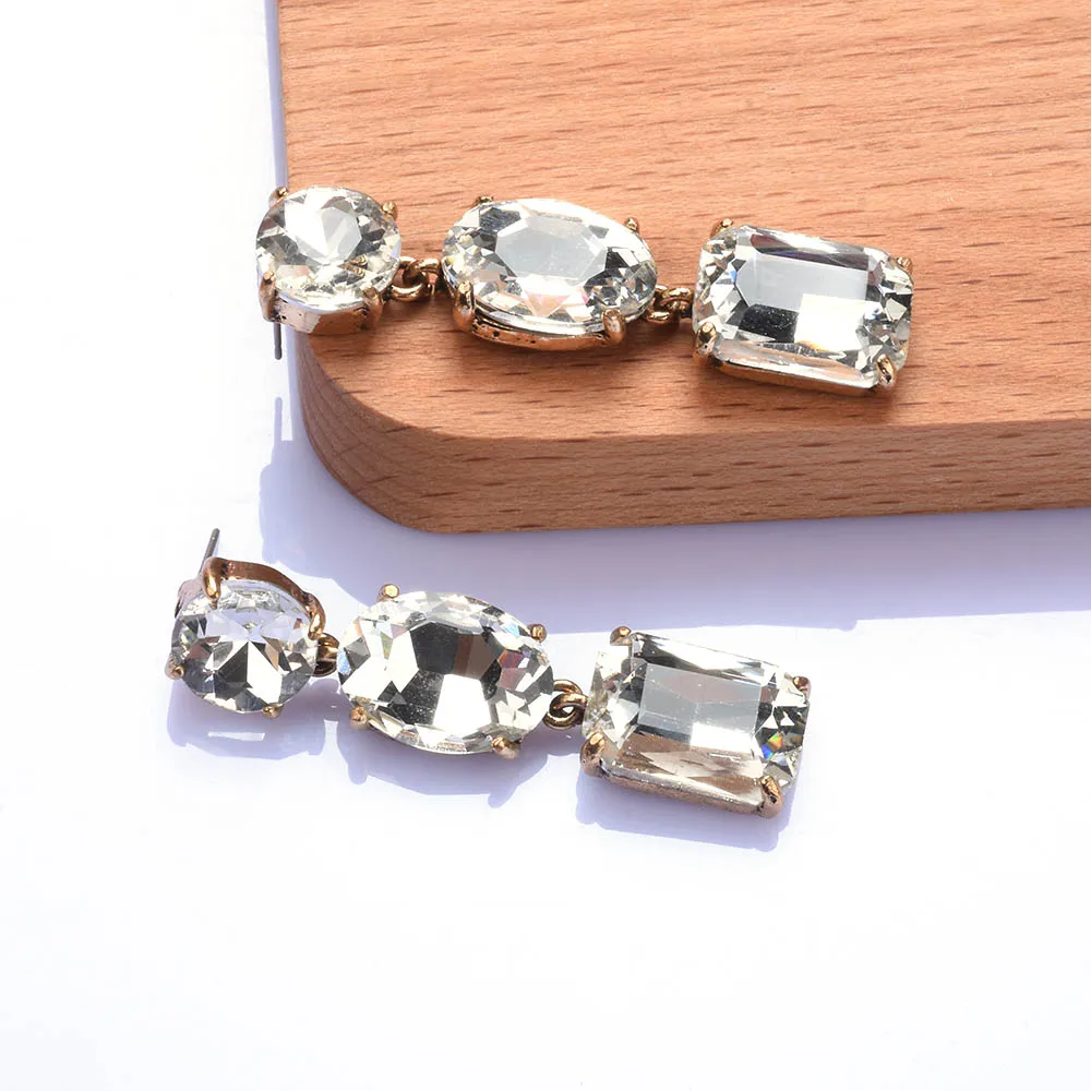 African Style Champagne Purple Crystal Big Earrings Women Women Indian Ethnic Vintage Statement Large Dangle Earrings Jewelry