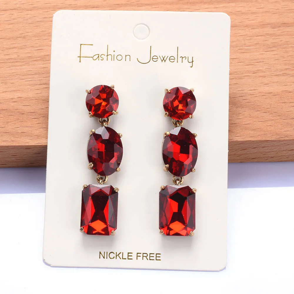African Style Champagne Purple Crystal Big Earrings Women Women Indian Ethnic Vintage Statement Large Dangle Earrings Jewelry
