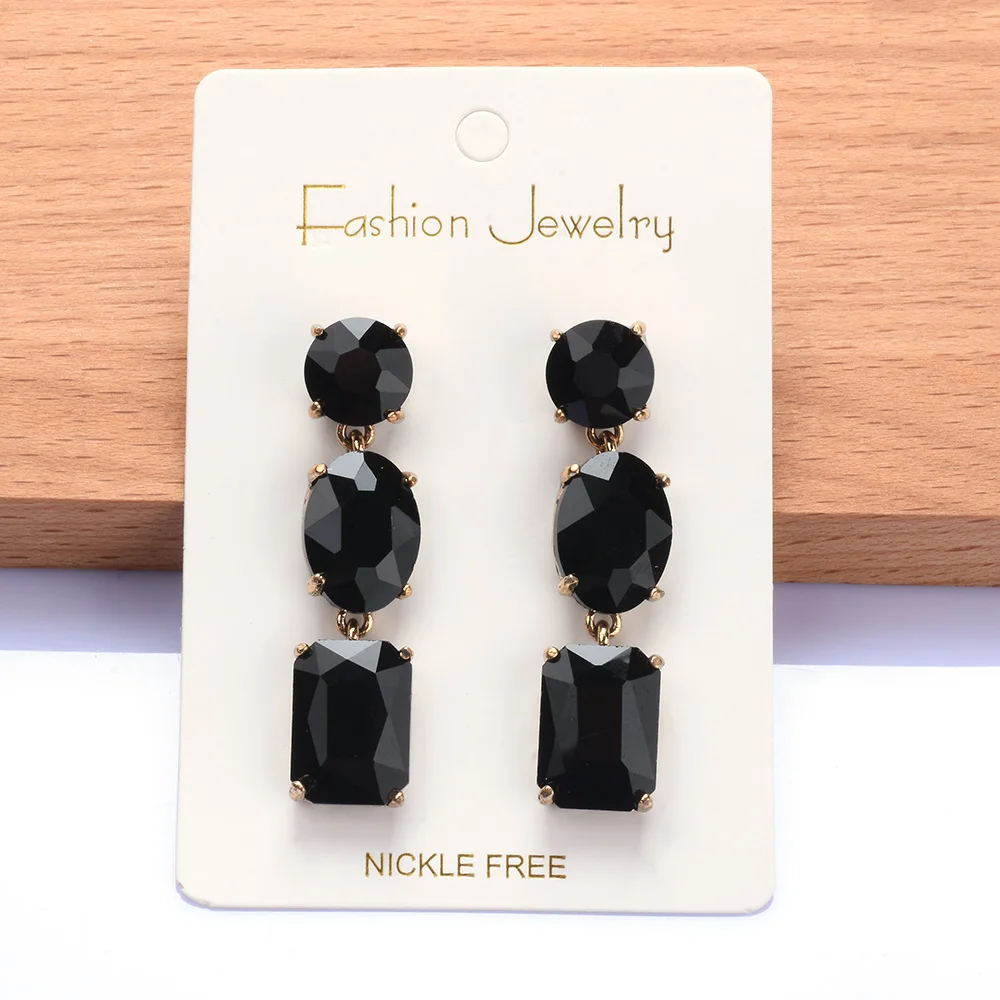 African Style Champagne Purple Crystal Big Earrings Women Women Indian Ethnic Vintage Statement Large Dangle Earrings Jewelry