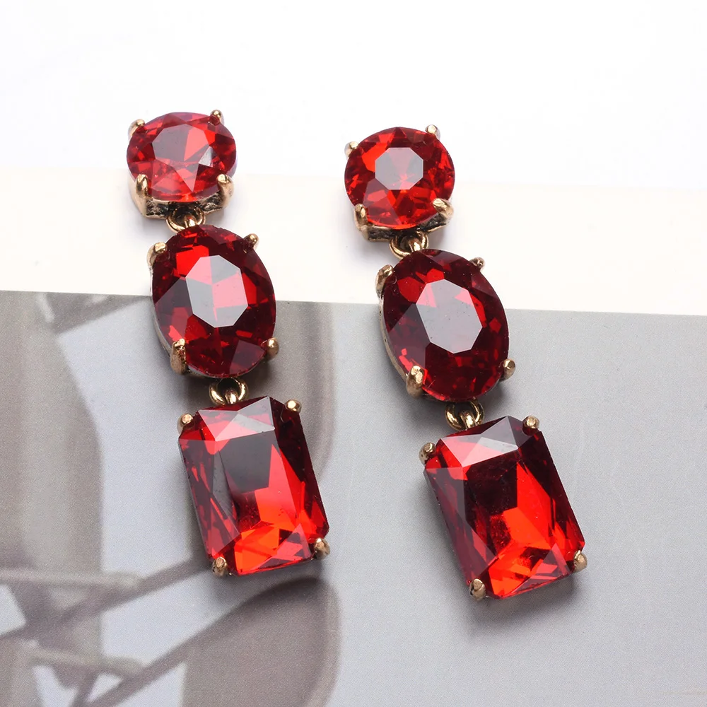 African Style Champagne Purple Crystal Big Earrings Women Women Indian Ethnic Vintage Statement Large Dangle Earrings Jewelry