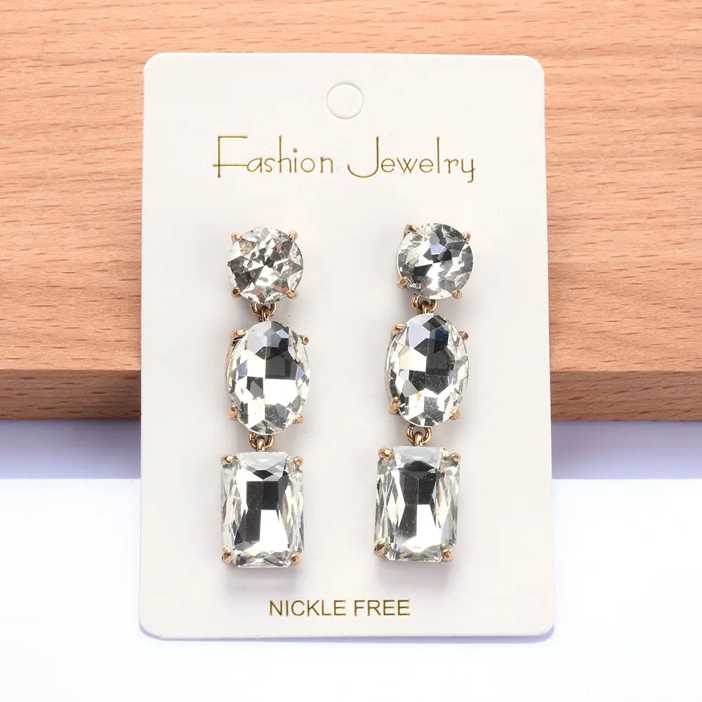 African Style Champagne Purple Crystal Big Earrings Women Women Indian Ethnic Vintage Statement Large Dangle Earrings Jewelry