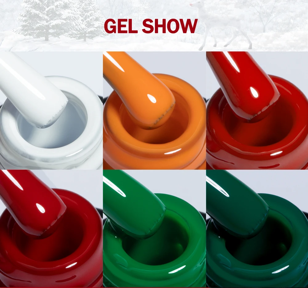 YOKEFELLOW 10ML Gel Nail Polish Sparkle Red Gel Polish Soak Off UV LED Gel Varnish 122 Colors Nail Art Manicure Gifts for Women