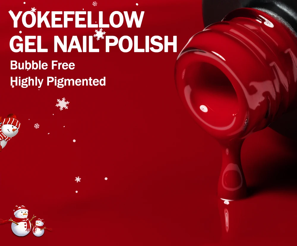 YOKEFELLOW 10ML Gel Nail Polish Sparkle Red Gel Polish Soak Off UV LED Gel Varnish 122 Colors Nail Art Manicure Gifts for Women