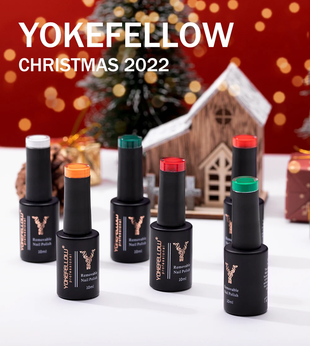 YOKEFELLOW 10ML Gel Nail Polish Sparkle Red Gel Polish Soak Off UV LED Gel Varnish 122 Colors Nail Art Manicure Gifts for Women