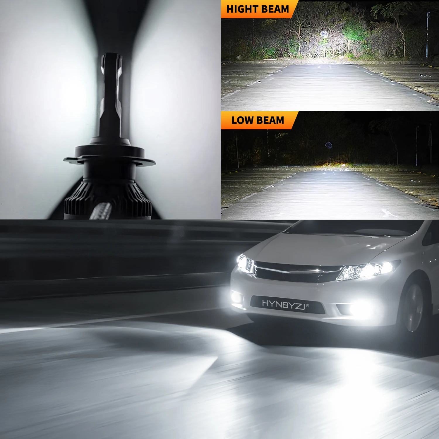 HYNBYZJ H7 Led Headlights 100000LM H1 H4 H8 H9 H11 HB3 HB4 HIR2 LED Bulb 9005 9006 9012 320W 6000K Turbo Lamp CSP Chip Car Light