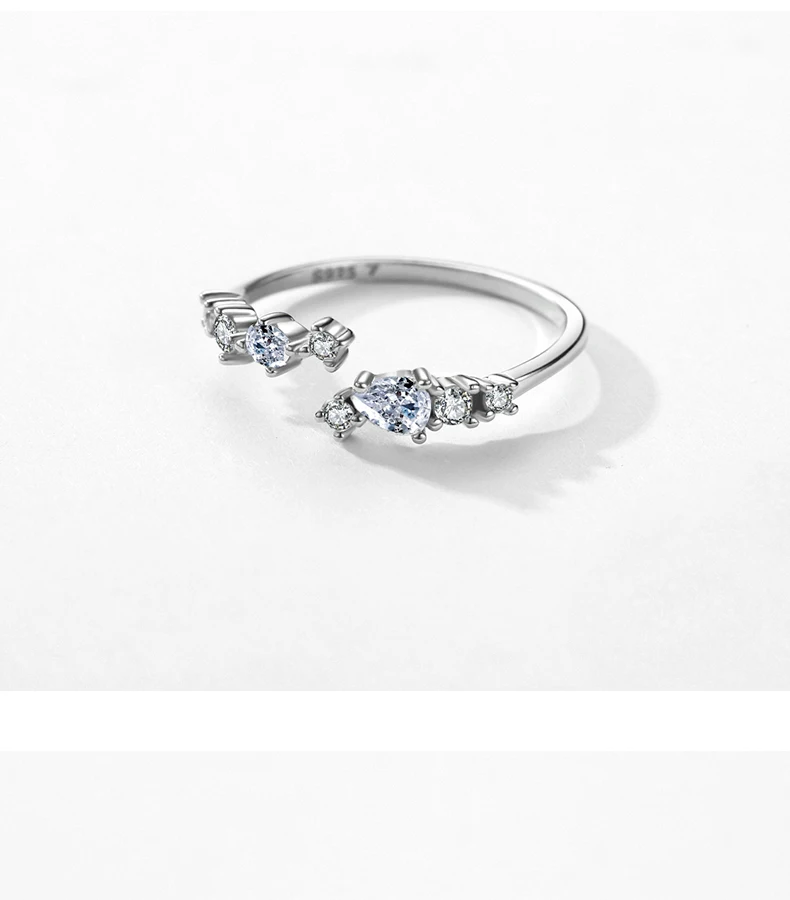 Modian New 925 Sterling Silver Minimalist Clear Zirconia Stackable Ring For Women Anniversary Wedding Band Simple Fine Jewelry