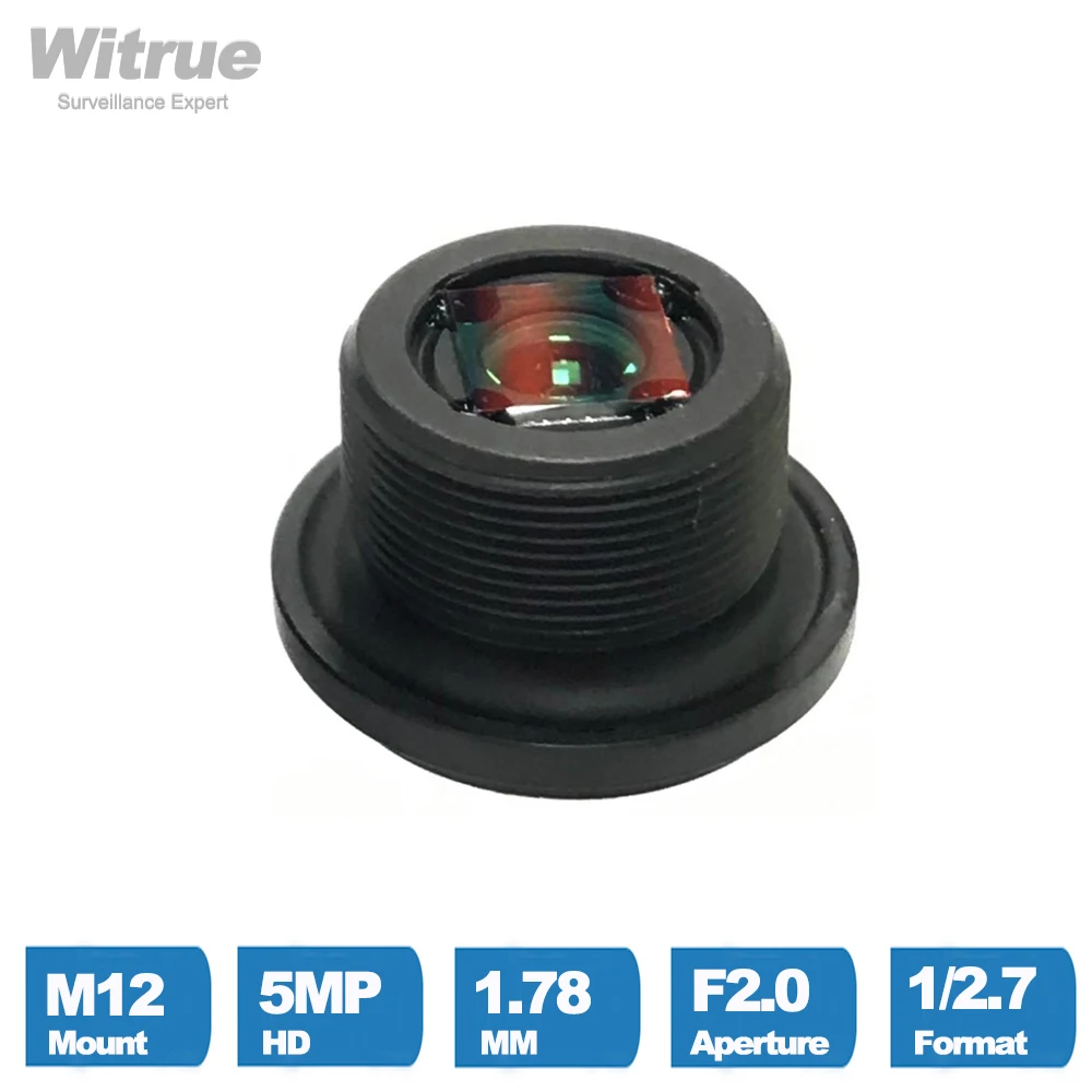 Fisheye Lens 1.4mm 1.78mm HD 5MP 210 / 200 Degree MTV M12 X 0.5 Mount 650nm Filter For CCTV Car Camera Security Cameras
