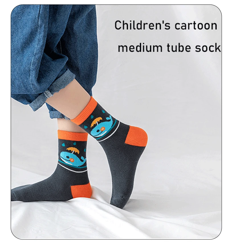 5 Pairs Children Sock Medium Length Anime CartoonComfort Warm High Quality Kids Baby Socks Boy Socks Four Seasons