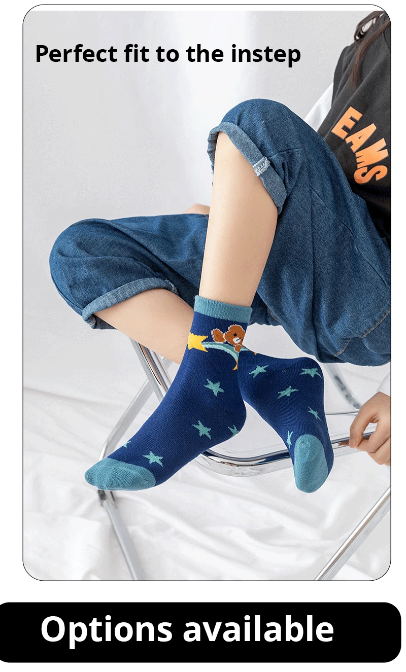5 Pairs Children Sock Medium Length Anime CartoonComfort Warm High Quality Kids Baby Socks Boy Socks Four Seasons