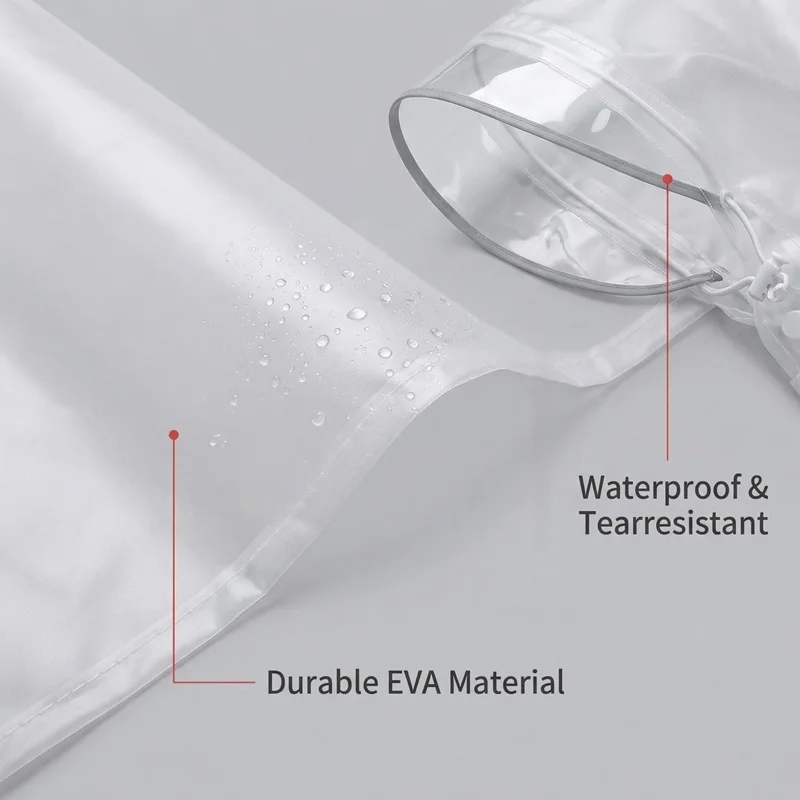 EVA Raincoat For Bicycle Cycling Poncho Bagpack Design Adult Rainwear Transparent Reflective Strip Wind-resistant Raincoat