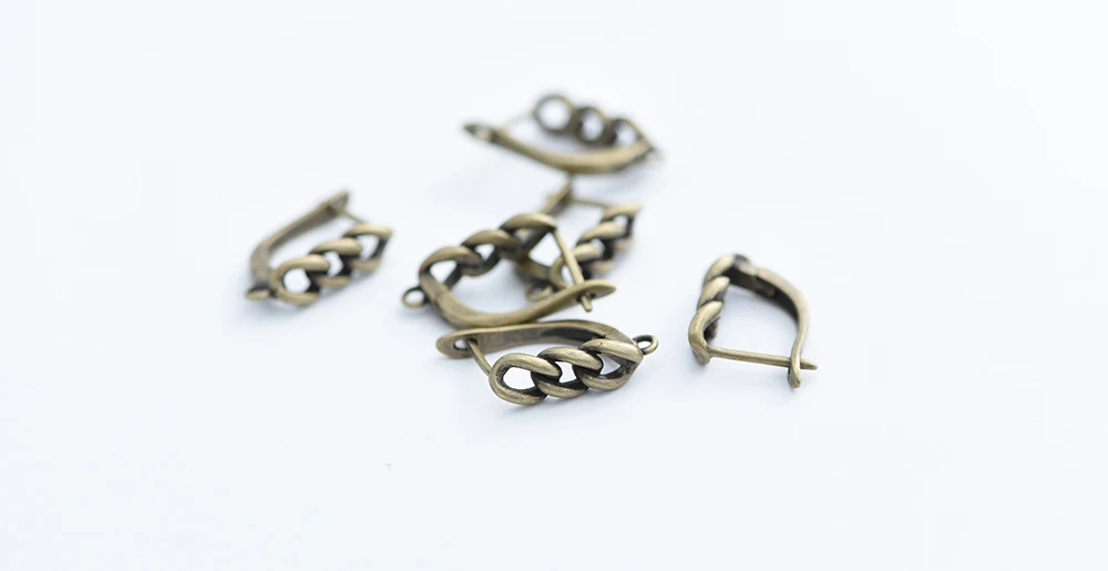 DIY Hollow Earrings Clasps Hooks for Woman Handmade Jewelry Findings Making Accessories Antique Bronze/Gold Color