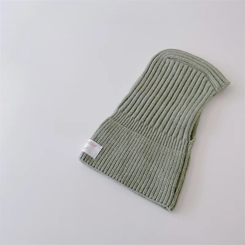 MILANCEL Baby Knitted Hooded Scarf Warm Solid Color One Piece Scarf and Caps for Infant Kids Accessories