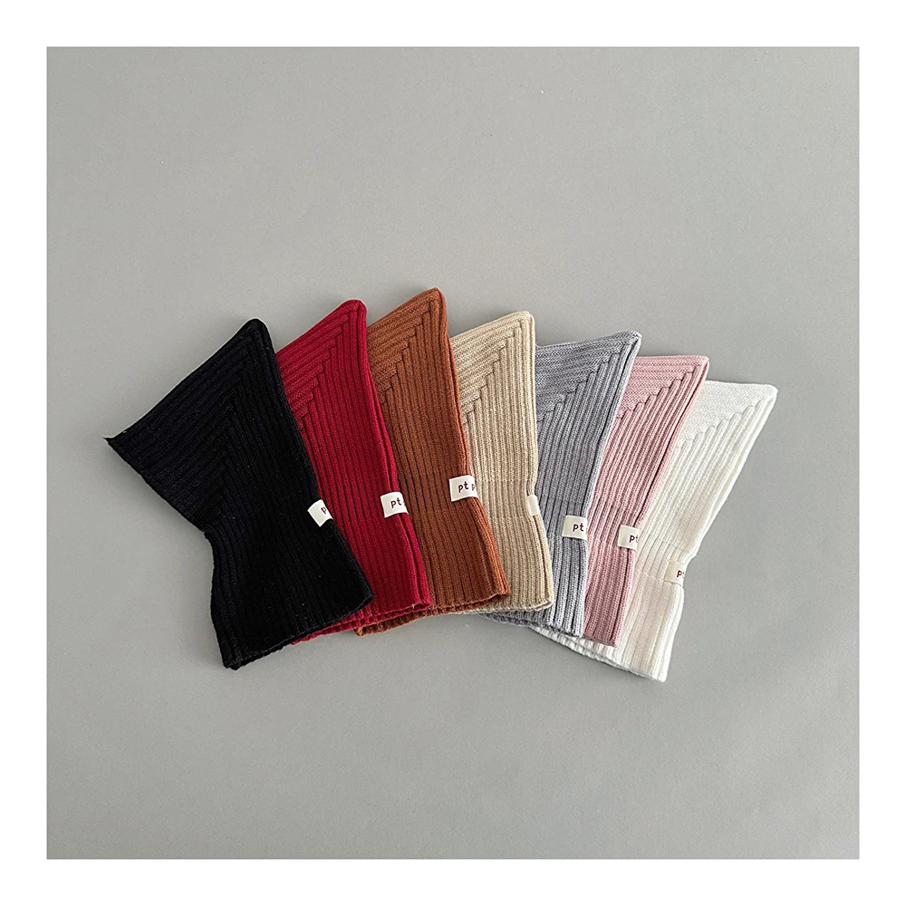 MILANCEL Baby Knitted Hooded Scarf Warm Solid Color One Piece Scarf and Caps for Infant Kids Accessories